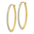 thumbnail image 2 of 14k Oval Hinged Hoop Earrings, 2 of 4