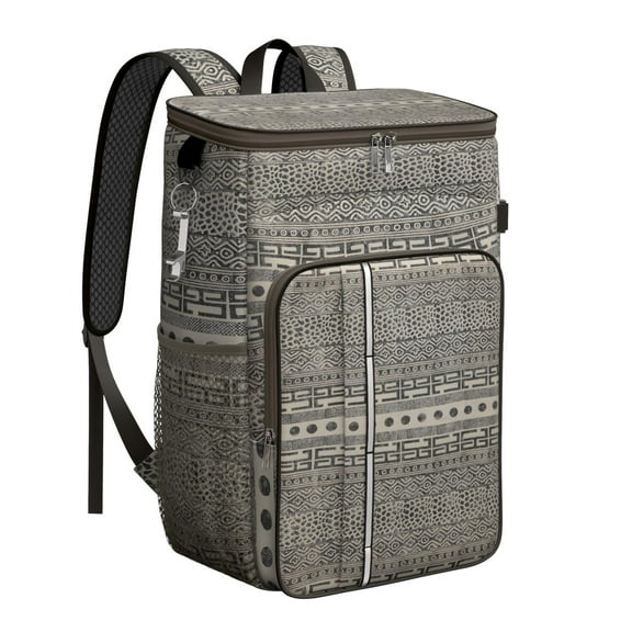 Boho Bohemian Insulated Backpack Cooler - 20L Soft Cooler Bag, Vintage Fashion for Camping