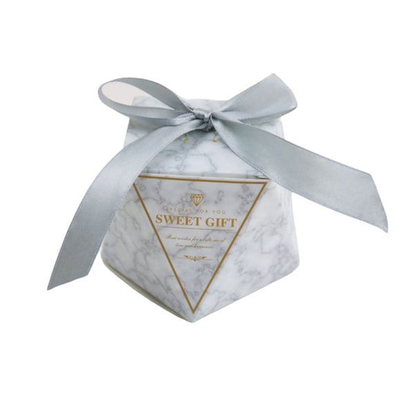 Yuarrent Bolsas de regalo Caja de dulces con cinta Cajas de recuerdo de chocolate de boda Cumpleaños Baby Shower Favores Empaquetado Compromiso Almacenamiento y organización del hogar Gris