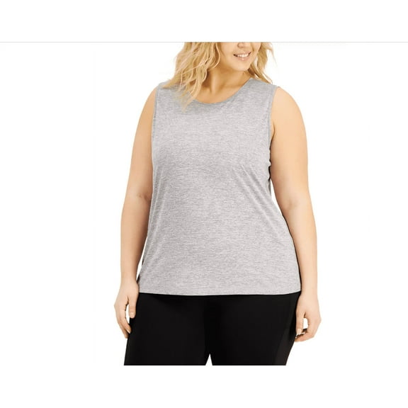 Id Ideology Plus Size Keyhole-Back Tank Top, Grey 3X