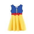 thumbnail image 3 of Vestido de princesa de algodón para niñas pequeñas, ropa informal de fiesta de cumpleaños, vacaciones, sirena, melocotón, Elsa, Anna, blanca, nieve, Verano, 3 of 5