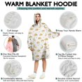 thumbnail image 5 of Wearable Oversized Blanket,White Golden Cloud Moon Pattern Wearable Blanket Hoodie for Adults,Cozy Hooded Blankets with Super Pockets,Super Warm Fuzzy Pullover for Women & Men, 5 of 6