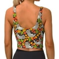 thumbnail image 4 of Goofa Sloth on the Branch Printed Sports Bras for Women, High Impact Running Bra Workout Crop Tank Tops Longline Sports Bra Push up-, 4 of 9