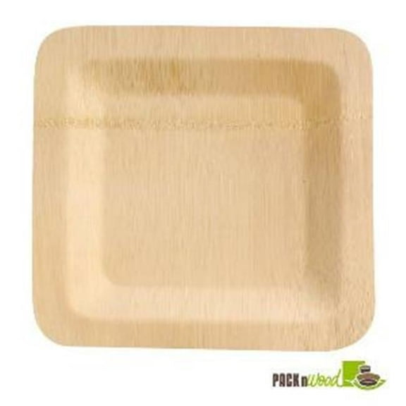 Packnwood  Bamboo Veneer Square Plate - 10 in.