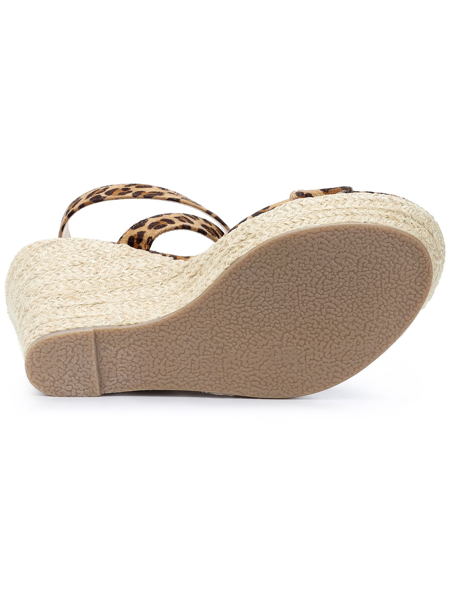 DARING DIVA Women's Slingback Crisscross Wedges Heel Espadrille Sandals Leopard 8.5