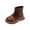 Brown, variant on Kid's Winter Boots, Walking Shoes, Snow Boots, Non Slip Shoes, Girls Ankle Boots Side Zipper Riding Boots Fall Winter Fashion Faux | Leather Water Resistant Shoes 3-11 Years, Black US-13C/EU-29