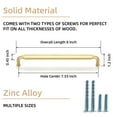 thumbnail image 2 of Goo-Ki 7.6" Hole Center Modern Brushed Brass Kitchen Cabinet Handles, Closet Classic Zinc Alloy Drawer Pulls Dresser Hardware for Bedroom， 6 Pack, 2 of 6
