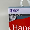 thumbnail image 3 of Women's Hanes 45UOBK Cotton Blend Bikini Panty - 3 Pack (Heather/Stripe/Black S), 3 of 11