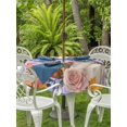 thumbnail image 2 of Outdoor Tablecloth with Umbrella Hole and Zipper, Fall Round Table Cloth 54 Inch Waterproof Tablecloth, Thanksgiving Orange White Pumpkin Mushroom Rose Picnic Table Cover for Patio Camping, 2 of 7