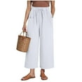 thumbnail image 3 of Hauaitttt Casual Women’s Nine Tie Waist Loose Ankle Pants for Everyday Wear for Spring and Summer Fashion Business Casual Pants for Women Size 14 Stretch Sweatpants Women Petite Short Pants for Women, 3 of 6