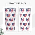 thumbnail image 2 of 20oz Tumbler With Lid And Straw, Patriotic American Flag Heart Vacuum Insulated Iced Coffee Mug Reusable Travel Cup Stainless Steel Water Bottle, 2 of 6