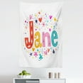 thumbnail image 1 of Jane Tapestry, Cartoon Style Celebratory Design Rhombuses Flowers and Snowflakes Name, Fabric Wall Hanging Decor for Bedroom Living Room Dorm, 5 Sizes, Multicolor, by Ambesonne, 1 of 1