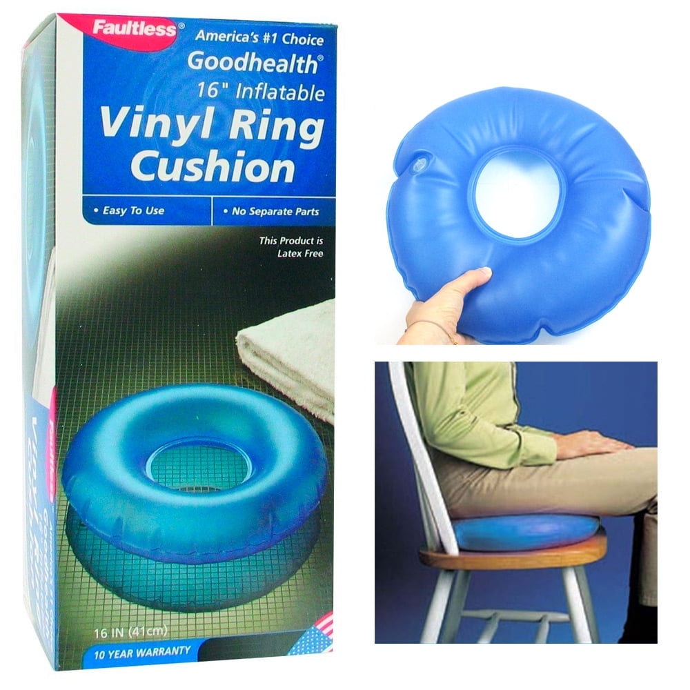 Inflatable Vinyl Ring Round Cushion Hemorrhoid Pillow Medical Donut