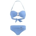 thumbnail image 5 of Women's Sexy Bikini Set Halter Neck Backless Solid Color Two Piece Swimsuit Beachwear for Vacation Summer Party,Sky Blue,S, 5 of 5