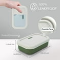 thumbnail image 2 of Silicone Enhanced Leak Proof Travel Soap Case, Vented Shampoo Bar Holder, Large Bar Soap Box with Lid Portable Soap Dish with Draining Layer (Offwhite& Green), 2 of 3