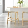 thumbnail image 2 of Counter Stool Chair, Set of 2, Natural, Wood, Bar Pub Cafe Bistro Dining Kitchen Hospitality Restaurant, Modern Contemporary HB36082, 2 of 10