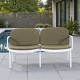 thumbnail image 3 of Tcbosik 54.5 Inch Loveseat with Cushion for Outdoor, Sofa Couch with PP Frame for Garden, Patio, Deck, Backyard, Green & White, 3 of 10