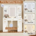 thumbnail image 2 of NUNU LAB 42 Inchs Large Vanity Desk with Mirror and Lights with 6 Drawers and 4 Cabinets, Big Women Makeup Table with Power Outlet, 3-Color Adjustable Lighting for Bedroom White, 2 of 14