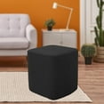 thumbnail image 6 of YWMJZEU Polyester Square Storage Stool Ottoman Covers Footstool Slipcover Black, 6 of 8