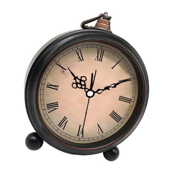 5inch Vintage Alarm Clock With Not Ticking Operated Night Light Home Travel Essential Bedroom Desk Clock