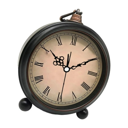 5 inch Vintage Alarm Clock With Not Ticking Operated Night Light Home Travel Essential Bedroom Desk