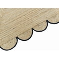 thumbnail image 3 of 2.6x5 Ft Black Border Premium Scalloped Jute Rug, Handcrafted Natural Braided Carpet for Living Room, Bedroom, Entryway, Hallway etc., 3 of 5