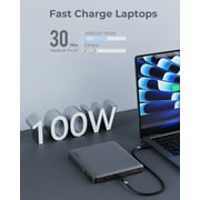 AMEGAT 100W Laptop Power Bank, 20000mAh Portable Charger USB C 4-Port Super Fast Charging Battery Pack with LED Digital Display for Laptop, iPhone 16, MacBook, Samsung, AirPods, Steam Deck and More