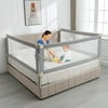 Linor 3 Piece Adjustable Foldable Safety Bed Rail for Queen Bed, 79 in x 26 in, Pure Gray