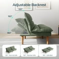 thumbnail image 3 of Linsy Home Futon Sofa Bed, Solid Wood  Legs Sofa Bed for Living Room, Green, 3 of 10