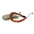 thumbnail image 3 of Red Agate Gemstone Macrame Style Adjustable Bracelet - Good for Healing and Protection, 3 of 4
