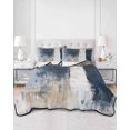 thumbnail image 3 of Navy Blue Grey King Size Down Alternative Comforter, Lightweight Comforter Quilt Bedding Set with Pillow Shams Modern Abstract Art Rustic All Seasons Bed Comforter Duvet Insert 96"x106", 3 of 7