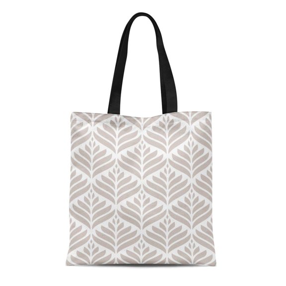 SIDONKU Canvas Tote Bag Flourish Floral Modern Geometric Subtle Petalls Leaf Pattern Tenderness Durable Reusable Shopping Shoulder Grocery Bag