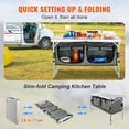 thumbnail image 4 of VEVOR Estación de cocina para camping, 3 mesas de cocina plegables de altura ajustable para exteriores con organizador de almacenamiento, configuración rápida para patio, barbacoa, picnic, glamping, v, 4 of 5