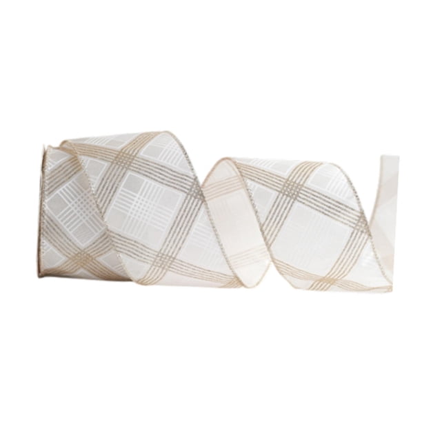 Cinta navideña BLESIY decoración navideña con alambre 2,5 pulgadas x 10 yardas