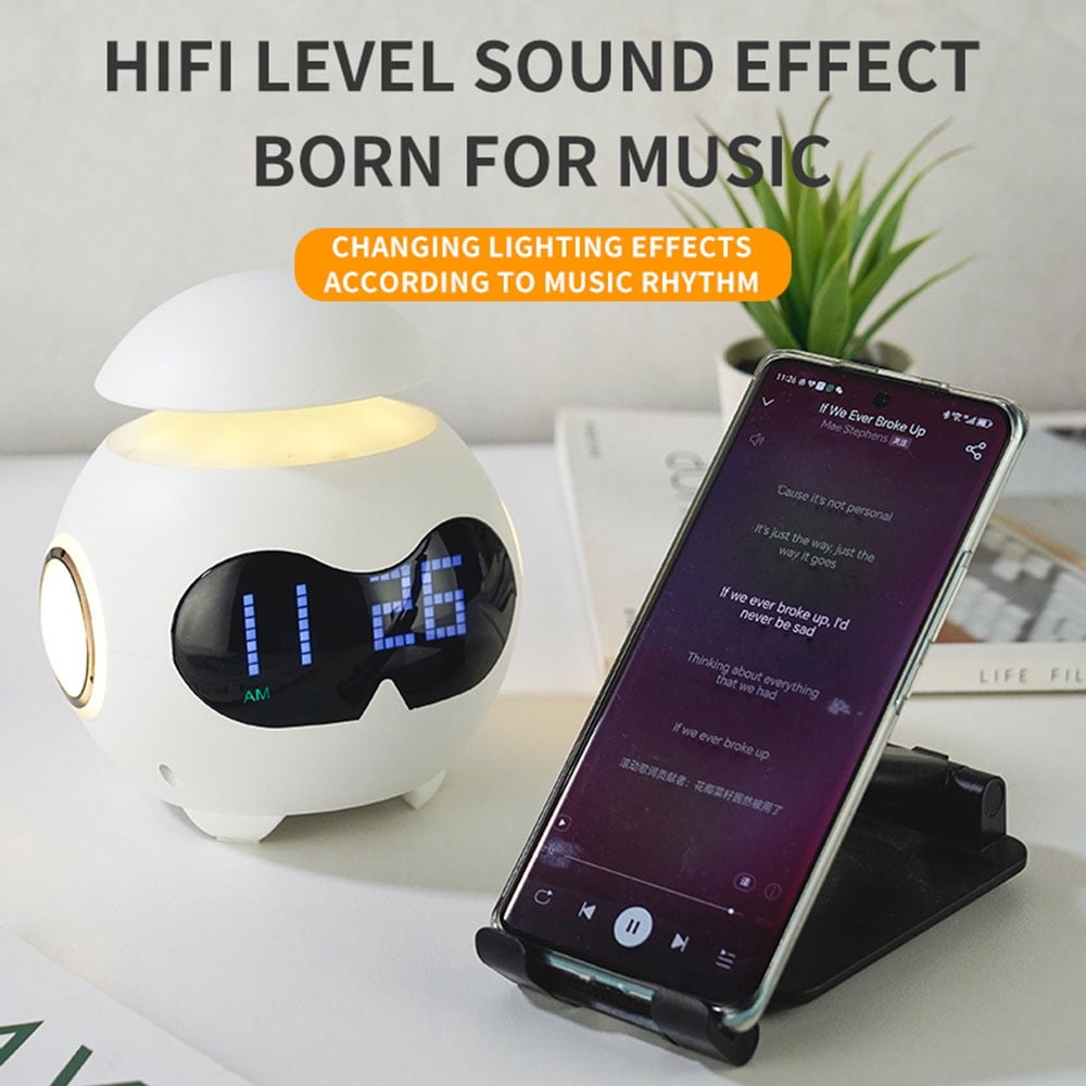 LAPAMAX Digital Smart Alarm Clock Bluetooth HIFI Level Speaker, Music Sync Night lights for Bedside Dorm Office Desk Table Lamp