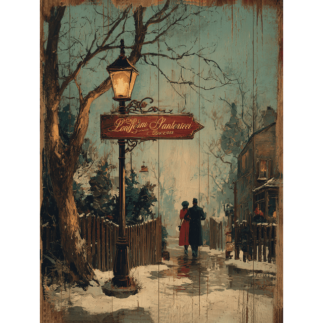 Toile Murale Vintage Couple Marchant 15,75 X 11,81 Pouces