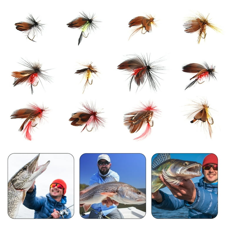 Fly Fishing Flies Kit, 12/24Pcs Handmade Fly Fishing Gear, Streamers, Fly  Assortment Trout Bass Fishing, 12Pcs