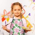 thumbnail image 3 of Pioneer Flower Floral Print Pattern Kids Aprons for Girls and Boys,Adjustable Neck Strap Toddler Aprons for Kids Cooking Baking, 3 of 7