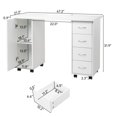 thumbnail image 6 of IVV Manicure Table Nail Desk on Wheels w/Drawers, Cabinet & Wrist Rest, Spa Salon Beauty Wooden Technician Workstation Home Office Computer Desk, White, 6 of 10