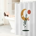 thumbnail image 5 of kladzum Shower Curtain Retro Style Abstract Shower Curtain Boho Arch Sun Beige Modern Minimalistic Home Bathtubs Bathroom Curtain Decoration Set with 12 Hooks, Bathroom Accessories, 5 of 7