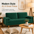 thumbnail image 5 of Neche 59" Velvet Spring Sofa Couch for Living Room, Office, Small Space, Solid Wood Leg, One Box, Green, 5 of 11