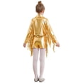thumbnail image 2 of YiZYiF Girls Sequins Tassels Dance Outfits Metallic Zipper Jacket with Shorts Hip Hop Clothes Kids Gold 8, 2 of 5