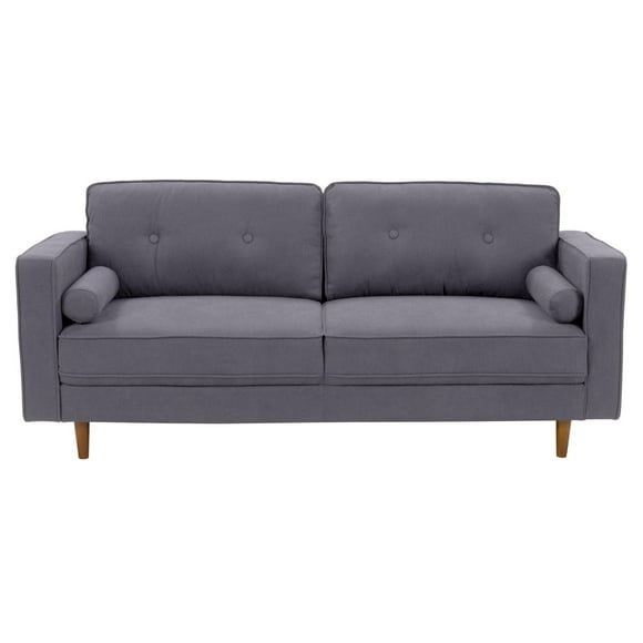 CorLiving Mulberry Mid-Century Modern Microfibre 3-Seater Sofa with Bolster Cushions - Comfy Couch for Living Room - Elegant & Comfortable Sofa Furniture - Couches for Living Room Decor