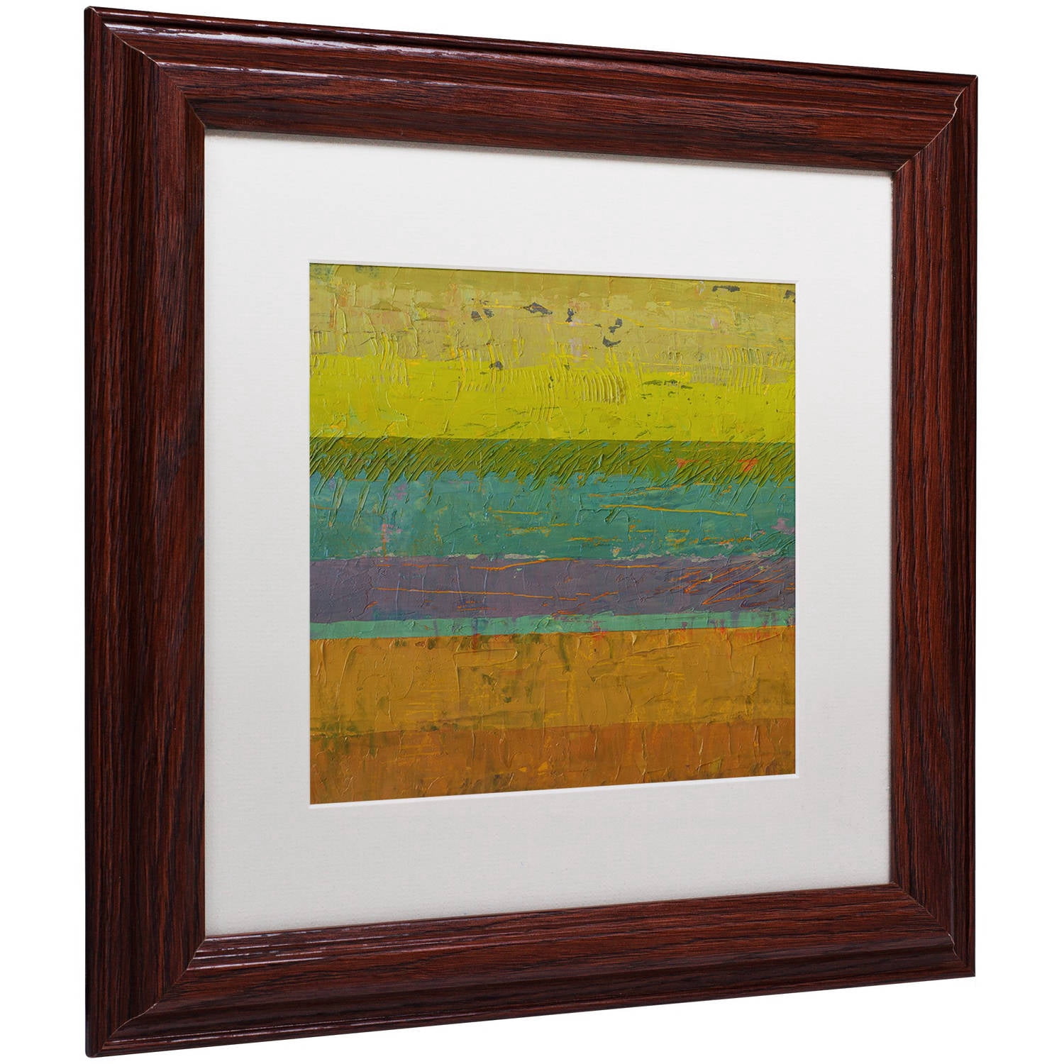 Trademark Fine Art "Chartreuse Line" Canvas Art by Michelle Calkins, White Matte, Wood Frame