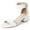 White Vegan Leather, variant on J. Adams Mimi Ankle Strap Kitten Heel Sandal - Comfortable Low Heels Dress Shoes for Women