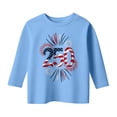thumbnail image 5 of WAYUTE Girls Patriotic 4th Of July Graphic Tee Three Quarter Sleeve Shirts for Kids Youth Comfort Fit Casual Outdoor, 5 of 5