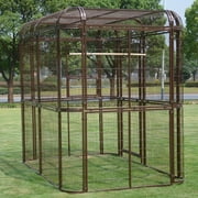 Outdoor Extra Large Bird Aviary Silver Brown Large Bird Cage, Featuring Play Stand, Perches, Nest Habitat