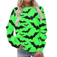 thumbnail image 1 of Sweat à Capuche Mode pour Femmes 2023 Classique Imprimé Halloween Col Rond Manches Longues Chandail en Molleton Ample 50 % de Réduction Costumes Halloween/noël, 1 of 4
