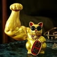 thumbnail image 2 of Big Arm Lucky Cat Figurine Gift Welcome Door Interior Living Room Decor Lucky Cat Chinese Waving Arm Fortune Accessories, 2 of 5