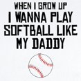thumbnail image 2 of CafePress - Softball Like My Daddy Body Suit - Long Sleeve Cotton Baby Bodysuit, 2 of 4